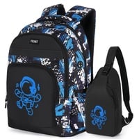 FRONET Schulrucksack Jungen Teenager Rucksäcke Kinder Schulranzen Schultaschen Set für Schule Jungs 2-4 5 6 7 8 Klasse 9 10 11 12 13 14 15 Jahre Ranzen Kinderrucksack Laptop Daypack Wasserdicht Groß