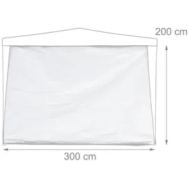 Relaxdays Seitenteile für Pavillon 3er Set 2 x 3 m Weiß