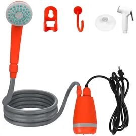 peilu Campingdusche mit Akku Tauchpumpe Handbrause 2x 2200mAh-Lithium-Akku, USB-Ladekabel , für Camping Garten Auto - Outdoor Hundedusche ,...