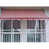 Angerer Klemmmarkise Standard mit Handkurbel, Terrasse/Balkon, einfache Montage ohne Bohren, Made in Germany, Kunststoff-Bezug, UV-beständig, höhenverstellbar, wasserabweisend, 300 cm Rost-Creme