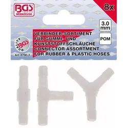 Schlauchverbinder-Sortimente kraftstoffbeständig 3mm 8-teilig