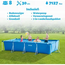 Intex Pool mit rechteckigem Rahmen 450 x 220 x 84 cm mit Zubehör – 2827397 Blau No Size