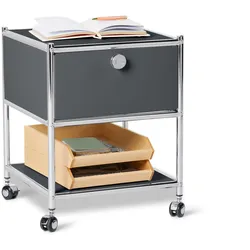 Tchibo - Beistelltisch mit Schublade Metall »Cn3« - 40x40x46,5cm - chrom - Metall / Stahl / Aluminium