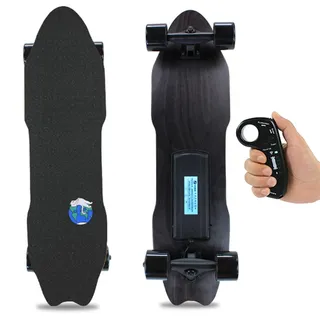 Oiyekntd Elektrisches Skateboard mit Fernbedienung, verschleißfesten PU-Rollen, 7-lagigem Ahornholz, 25 km/h Höchstgeschwindigkeit, Outdoor-Sport-Skateboard für Erwachsene aus Ahornholz für Fahrten F