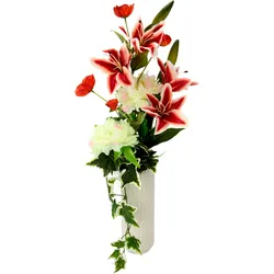 I.GE.A. Kunstblume »Arrangement Lilie/Pfingstrose«, Vase aus Keramik, 27125808-0 bunt B/H/L: 26 cm x 63 cm x 21 cm
