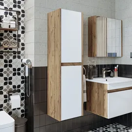 roomartstore.de Atria 85 Hochschrank 35 x 85 cm Weiß Holz