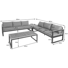 MCW Garten-Garnitur Braun, hellgrau