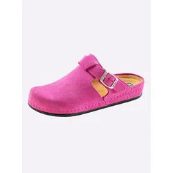 Hausschuh, Damen, Gr. 36, pink, Rindsleder, Basic, Schuhe