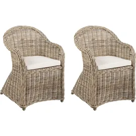 Beliani Susua II Gartensessel 2er Set 0 x 0 x 0 cm beige