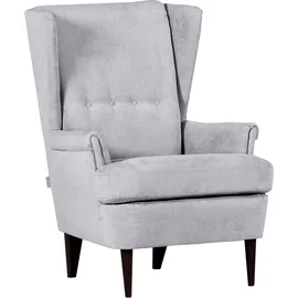 GUTMANN FACTORY Ohrensessel GUTMANN FACTORY "Versailles", grau (hellgrau), B:72cm H:104cm T:85cm, Sessel, Gestell antikfarben oder eiche natur