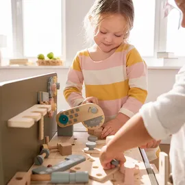 Howa Werkbank für Kinder aus Holz mit 47 tlg. Zubehör Kinderwerkbank 4905