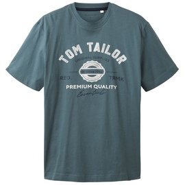 TOM TAILOR T-Shirt mit Label-Print, Hellgruen, L