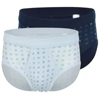 SCHIESSER Sportslip / Unterhose Cotton Essentials Feinripp in Dunkelblau / Hellblau | Gr.: 3XL
