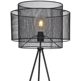 GLOBO Stehlampe Stativleuchte Metall Stehleuchte schwarz Deckenfluter rund Käfig Wohnzimmer, Metall, Fassung 1x E27, DxH 60x150 cm