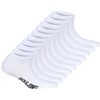 JACK & JONES Unisex Socken 10er Pack JACDONGO SOCKS, Baumwollmischung, einfarbig Weiß 38-43