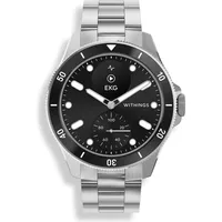 Withings ScanWatch Nova 42 mm schwarz, FKM-Armband mit Edelstahlschnalle silber