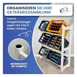 Coemo Getränkekistenregal 92 x 31 x 108 cm Weiß