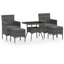 vidaXL Garten-Essgruppe 5-tlg. Grau