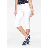 Arizona Caprijeans mit Schlitz am Saum schmale Passform, mit stylischen Nieten, hohe Taille weiß 52