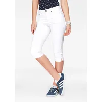 Arizona Caprijeans mit Schlitz am Saum schmale Passform, mit stylischen Nieten, hohe Taille weiß 52