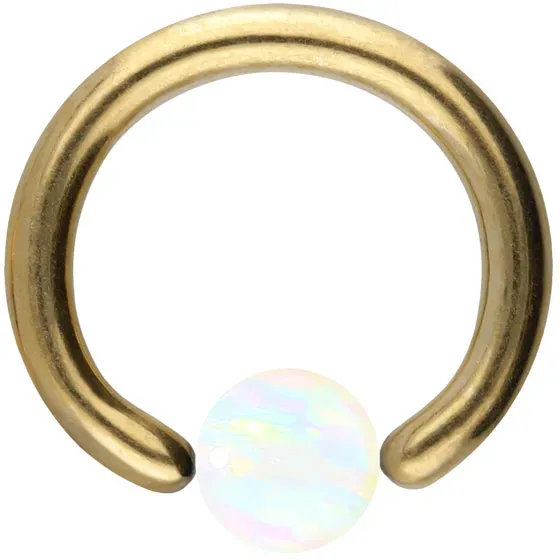 Chirurgenstahl Klemmkugelring SYNTHETISCHER OPAL