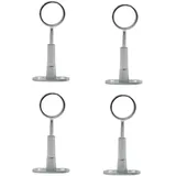 DOJA Barcelona | Garderobenstange Rund Wandhalterung | Haken fur Kleiderstange Schrank Ø25mm | Pack 4 | Kleiderschrank Stange Ausziehbar | Kleiderstange Decke Halterung | Verstellbare Deckenhalterung