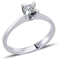 EinStein Diamant Diamantring 0,21 Carat Solitär Diamant Ring Verlobungsring Weißgold, Diamant goldfarben 54