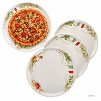 MamboCat Pizzateller 4x Pizzateller Katja Ø31,5cm XL-Teller 4 Personen Italien-Dekor Platte