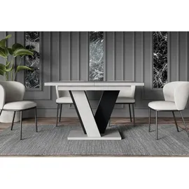 altdecor Esstisch 120 - 160 x 75 cm grau/schwarz