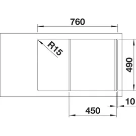 Blanco Axia III 45 S weiß + InFino + Holzschneidbrett