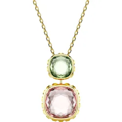 Kette mit Anhänger SWAROVSKI "Schmuck Geschenk Chroma Anhänger, 5692496", gelbgoldfarben, pink, grün, Halsketten, Damen, Metall, L: 49cm, mit Swarovski ReCreatedTM Crystal - Einhänger drehbar
