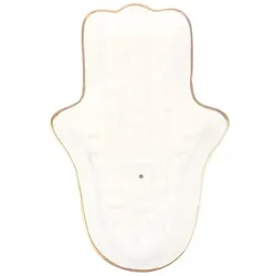Look Beautiful Products Hamsa" Räucherteller Weiß (1 Stk.)"