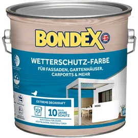 Bondex Wetterschutzfarbe Weiß seidenglänzend 2,5 l