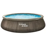 Summer Waves Quick-Up Pool Ø 457 x 107 cm Rattan Design