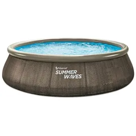 Summer Waves Quick-Up Pool Ø 457 x 107 cm Rattan Design