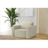 Fun Möbel Sessel Designersessel PALMA in Stoff Ascot Champagne - Beige