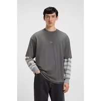 HUGO BOSS HUGO Blue T-Shirt Nalono mit Logodruck, Oversized
