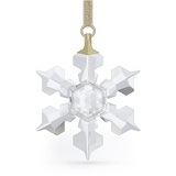 Swarovski Little Snowflake Ornament, Schneeflocke mit Prachtvollem Lamé-Band und Klarem Swarovski Kristall