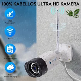 LuVision Dual WLAN Funk Video Überwachungssystem 10 Kanal Mini NVR 5MP Überwachungskamera Set Mikrofon Cloud 8 Kameras