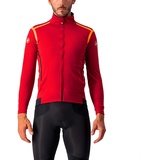Castelli Men's Perfetto Ros Long Sleeve Jacket, Pro Red/Brilliant Orange, M