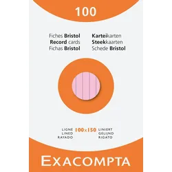 Exacompta 13852X 10x Karteikarten 10x15 lin sort 100St - Farben sortiert