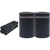 vidaXL PVC Garten-Sichtschutz 0,19 x 35 m matt-dunkelgrau 4 St.