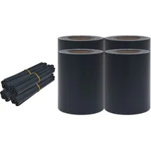 vidaXL PVC Garten-Sichtschutz 0,19 x 35 m matt-dunkelgrau 4 St.