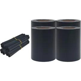 vidaXL PVC Garten-Sichtschutz 0,19 x 35 m matt-dunkelgrau 4 St.