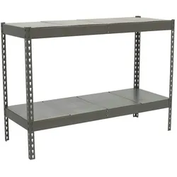 PROREGAL Schwerlastregal METAL BEAST TWO | HxBxT 90x120x60cm | 2 Ebenen | Fachlast 600kg | Grau | Weitspannregal Werkstattregal Lagerregal