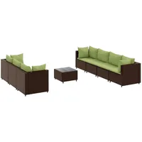 vidaXL 8-tlg Garten-Lounge-Set mit Kissen Braun Poly Rattan Modell 16