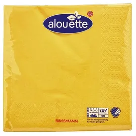 Alouette Servietten gelb 3-lagig 33,0 x 33,0 cm, 30 St.