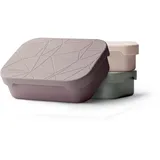 MAMEIDO Brotdose Edelstahl 1200 ml, mit flexiblem Trenner & Silikondeckel, Lunchbox Erwachsene, leichte Vesperbox Kinder, Brotbox Kinder mit Fächern (Powder Blush)