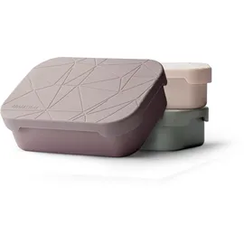 MAMEIDO Brotdose Edelstahl 1200 ml, mit flexiblem Trenner & Silikondeckel, Lunchbox Erwachsene, leichte Vesperbox Kinder, Brotbox Kinder mit Fächern (Powder Blush)