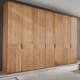 Kleiderschrank Drehtürenkleiderschrank mit Massivholz Türen in Erlefarben
